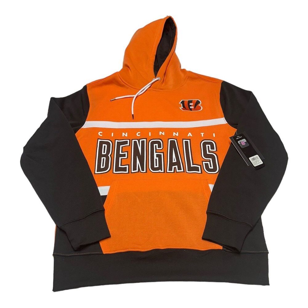 NWT Men's NFL Team Apparel‎ Cincinnati Bengals Orange Hoodie Sweatshirt Size M